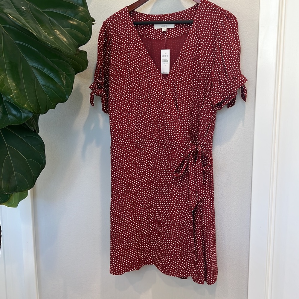 Loft Romper Dress Skort with Side Tie and Zip in Size 14
